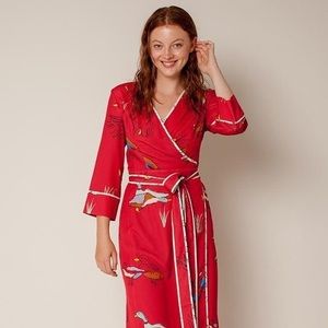 RACHEL ANTONOFF | Willow Mallard Duck Wrap Dress Medium